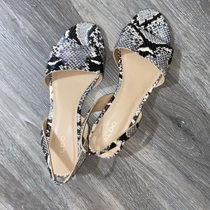 Metallic Snake Print Sandals